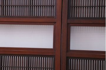 古民具・骨董　裏障子付き　格子戸4枚セット(2)
