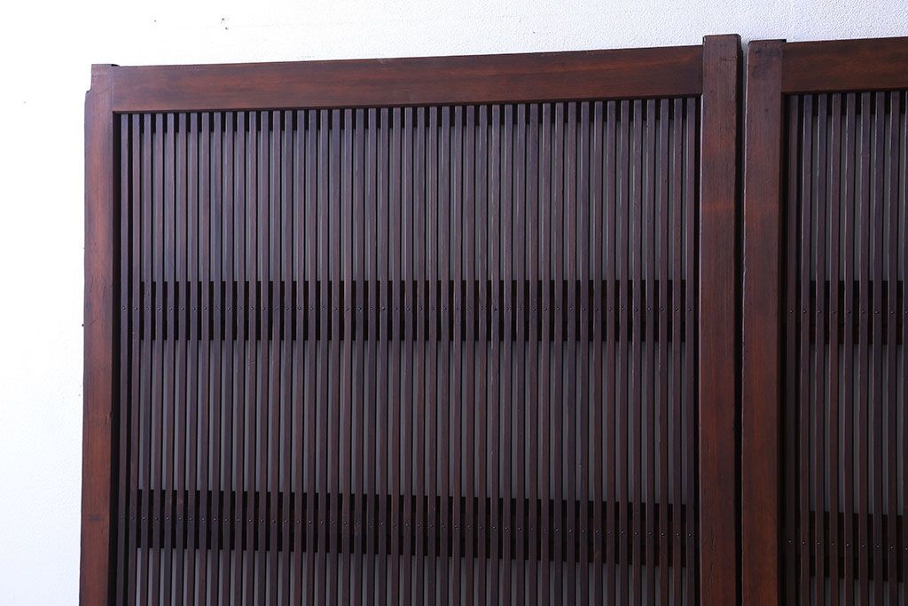 古民具・骨董　裏ガラス付き　格子戸4枚セット(3)