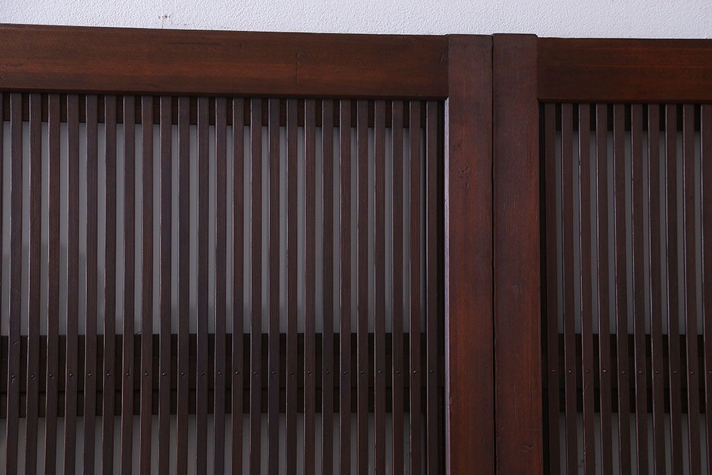 古民具・骨董　裏ガラス付き　格子戸4枚セット(3)