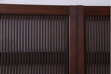 古民具・骨董　裏ガラス付き　格子戸4枚セット(3)