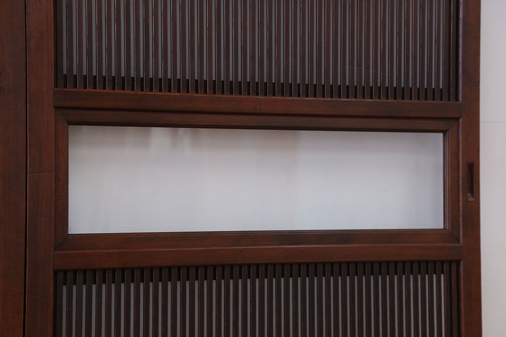 古民具・骨董　裏ガラス付き　格子戸4枚セット(3)