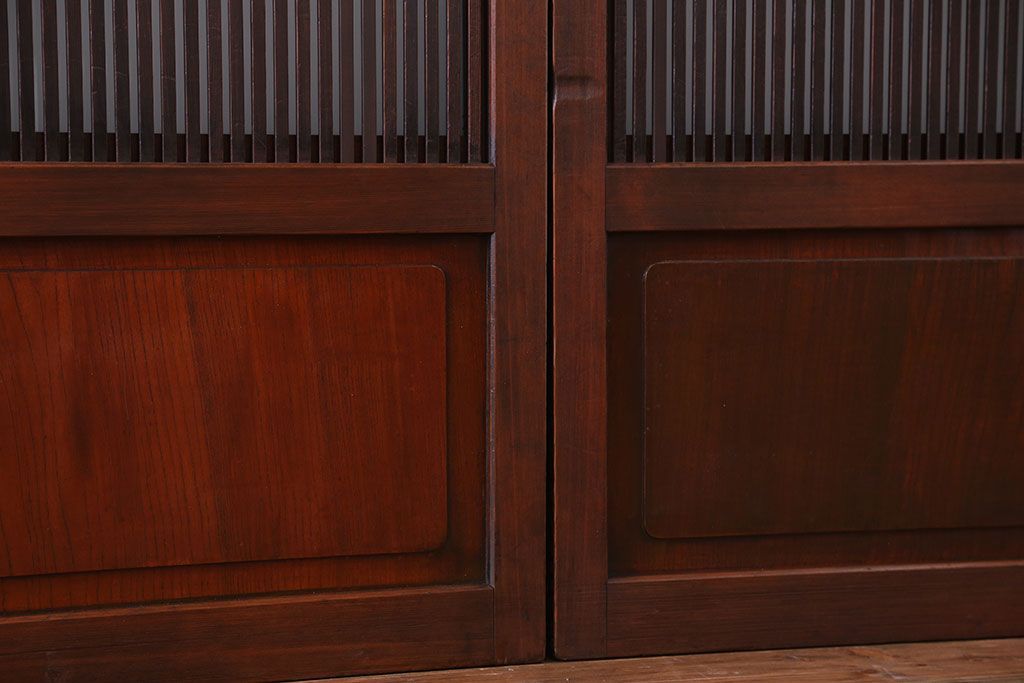 古民具・骨董　裏ガラス付き　格子戸4枚セット(3)