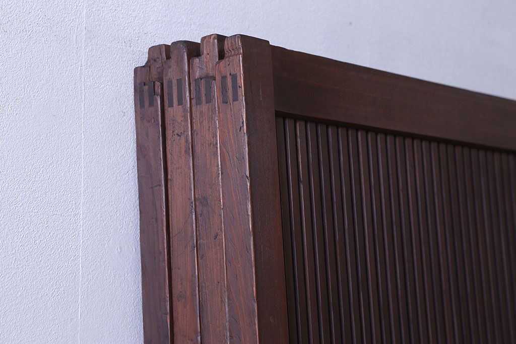 古民具・骨董　裏ガラス付き　格子戸4枚セット(3)