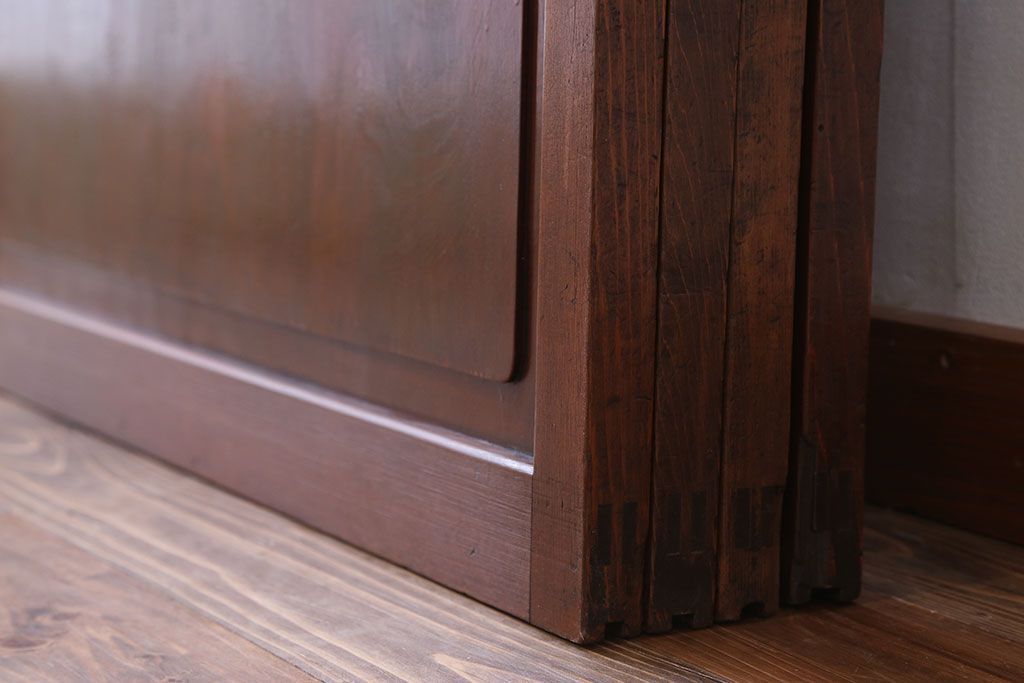 古民具・骨董　裏ガラス付き　格子戸4枚セット(3)