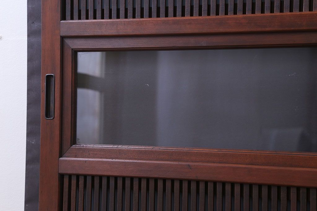 古民具・骨董　裏ガラス付き　格子戸4枚セット(3)