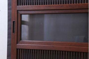 古民具・骨董　裏ガラス付き　格子戸4枚セット(3)