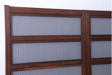 古民具・骨董　裏ガラス付き　格子戸4枚セット(3)