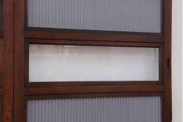 古民具・骨董　裏ガラス付き　格子戸4枚セット(3)