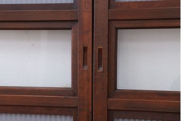 古民具・骨董　裏ガラス付き　格子戸4枚セット(3)