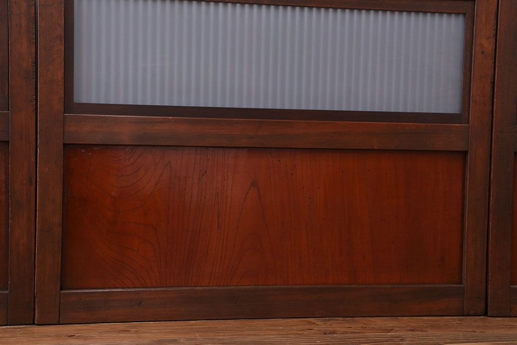 古民具・骨董　裏ガラス付き　格子戸4枚セット(3)