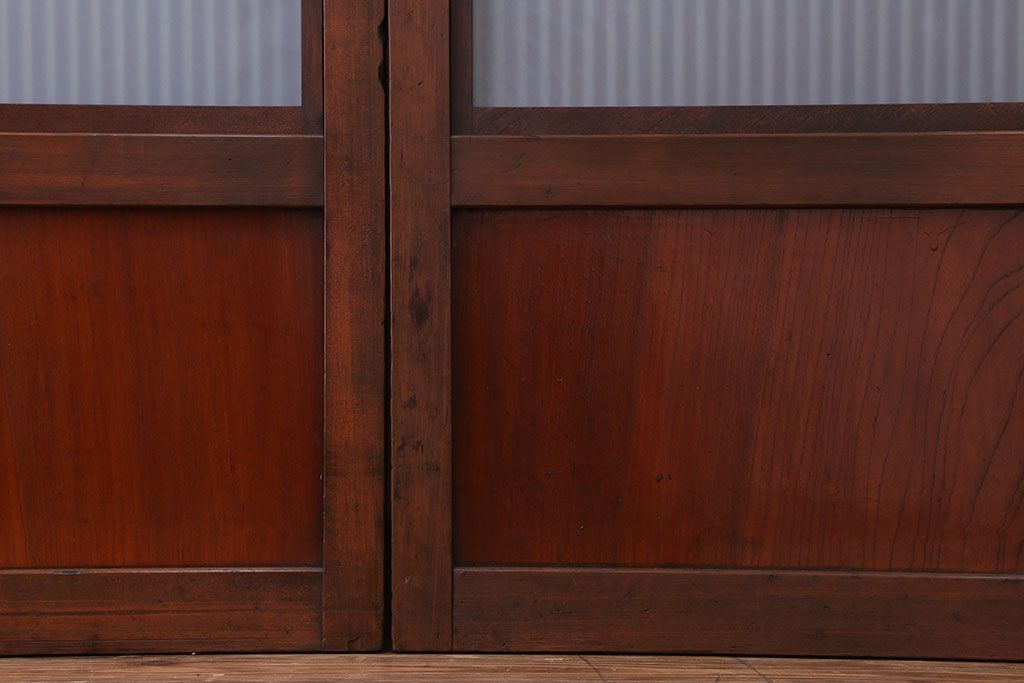 古民具・骨董　裏ガラス付き　格子戸4枚セット(3)