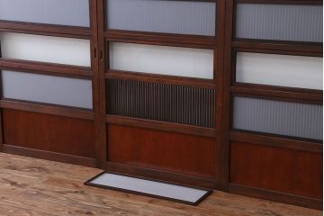 古民具・骨董　裏ガラス付き　格子戸4枚セット(3)
