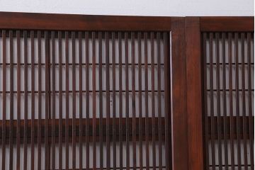 古民具・骨董　裏障子付き　格子戸4枚セット(4)