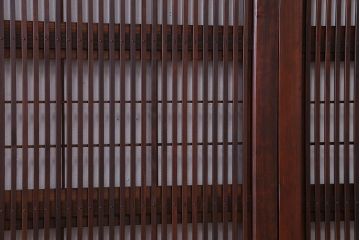 古民具・骨董　裏障子付き　格子戸4枚セット(4)