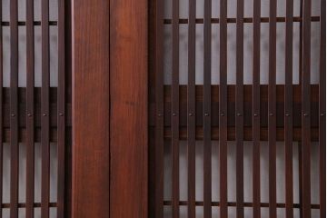 古民具・骨董　裏障子付き　格子戸4枚セット(4)