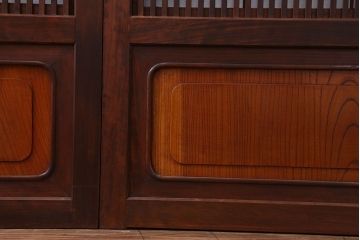 古民具・骨董　裏障子付き　格子戸4枚セット(4)