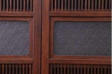 古民具・骨董　裏障子付き　格子戸4枚セット(4)