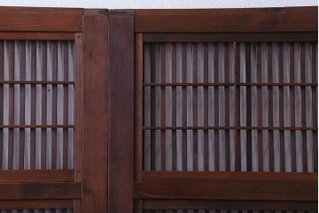 古民具・骨董　裏障子付き　格子戸4枚セット(4)