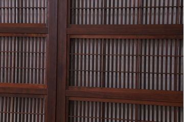 古民具・骨董　裏障子付き　格子戸4枚セット(4)