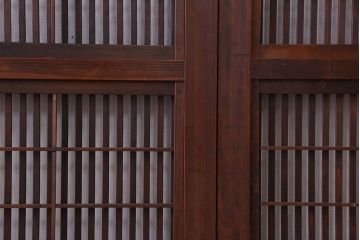 古民具・骨董　裏障子付き　格子戸4枚セット(4)