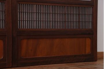 古民具・骨董　裏障子付き　格子戸4枚セット(4)