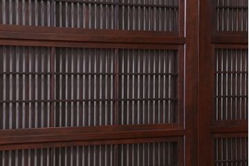 古民具・骨董　裏障子付き　格子戸4枚セット(5)