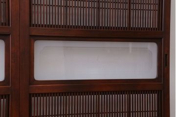 古民具・骨董　裏障子付き　格子戸2枚セット(1)