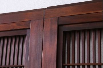 古民具・骨董　裏障子付き　格子戸2枚セット(1)