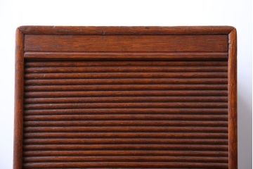 レトロ家具　昭和レトロ　ナラ材　シャッター付き小引き出し