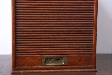 レトロ家具　昭和レトロ　ナラ材　シャッター付き小引き出し