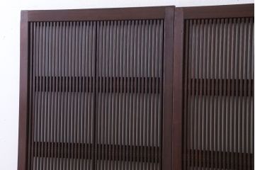 古民具・骨董　裏ガラス付き　格子戸4枚セット(6)