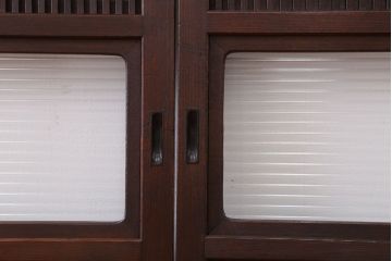 古民具・骨董　裏ガラス付き　格子戸4枚セット(6)