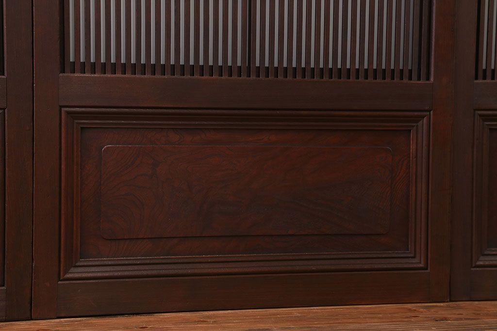 古民具・骨董　裏ガラス付き　格子戸4枚セット(6)