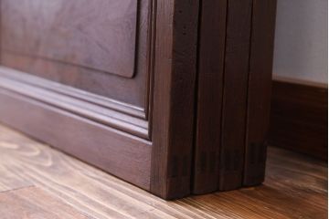 古民具・骨董　裏ガラス付き　格子戸4枚セット(6)