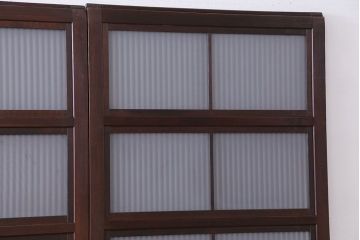 古民具・骨董　裏ガラス付き　格子戸4枚セット(6)