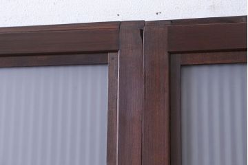 古民具・骨董　裏ガラス付き　格子戸4枚セット(6)