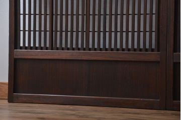 古民具・骨董　裏障子付き　格子戸2枚セット(1)