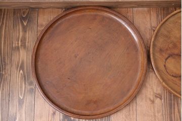 アンティーク雑貨　昭和レトロ　栃の木のお盆2枚セット