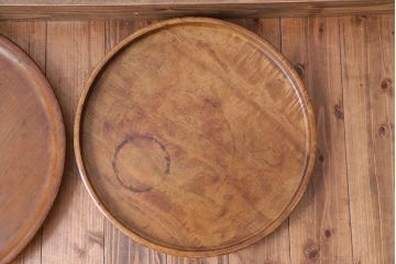 アンティーク雑貨　昭和レトロ　栃の木のお盆2枚セット