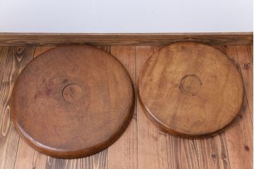 アンティーク雑貨　昭和レトロ　栃の木のお盆2枚セット