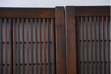  古民具・骨董　裏障子付き　格子戸2枚セット(2)