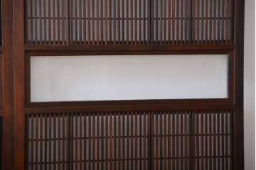  古民具・骨董　裏障子付き　格子戸2枚セット(2)