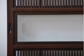  古民具・骨董　裏障子付き　格子戸2枚セット(2)