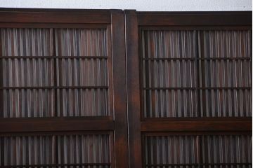  古民具・骨董　裏障子付き　格子戸2枚セット(2)