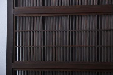  古民具・骨董　裏障子付き　格子戸2枚セット(2)