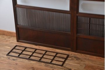  古民具・骨董　裏障子付き　格子戸2枚セット(2)