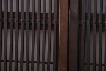 古民具・骨董　裏障子付き　格子戸2枚セット(3)
