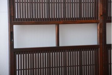 古民具・骨董　裏障子付き　格子戸2枚セット(3)