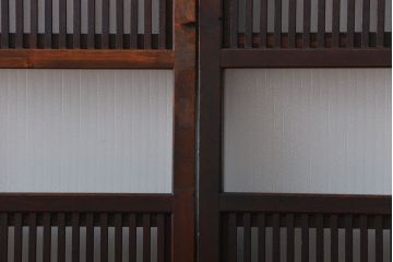古民具・骨董　裏障子付き　格子戸2枚セット(3)