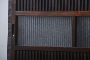 古民具・骨董　裏障子付き　格子戸2枚セット(3)